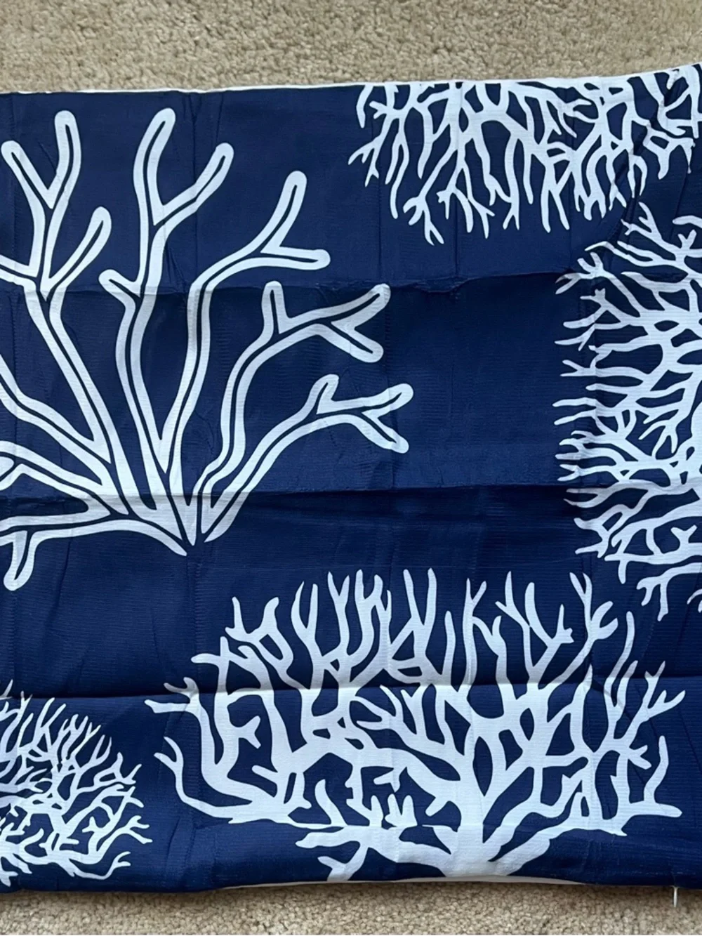 NEW Blue & White Ocean Coral Pillow Cover (1) - 18”x18” - No Pillow Insert